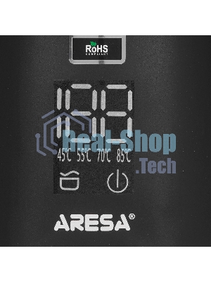 Электрочайник Aresa AR-3482 черный, 1.6 л, 1700 Вт, скрытый нагревательный элемент, поддержание температуры