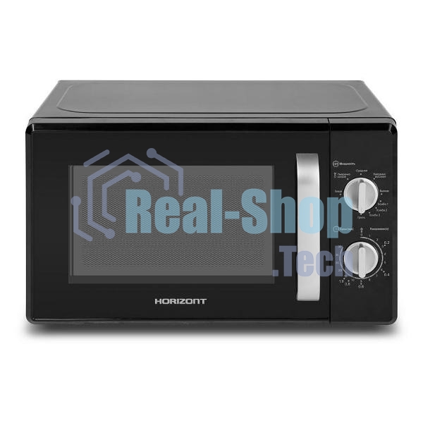 Микроволновая печь Horizont 20MW700-1478AAB черный, 20 л, 700 Вт, переключатели - поворотный механизм