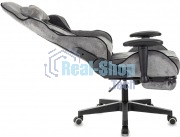 Кресло игровое Бюрократ Zombie Drift/F серый/черный, крестов. пластик, подст. для ног