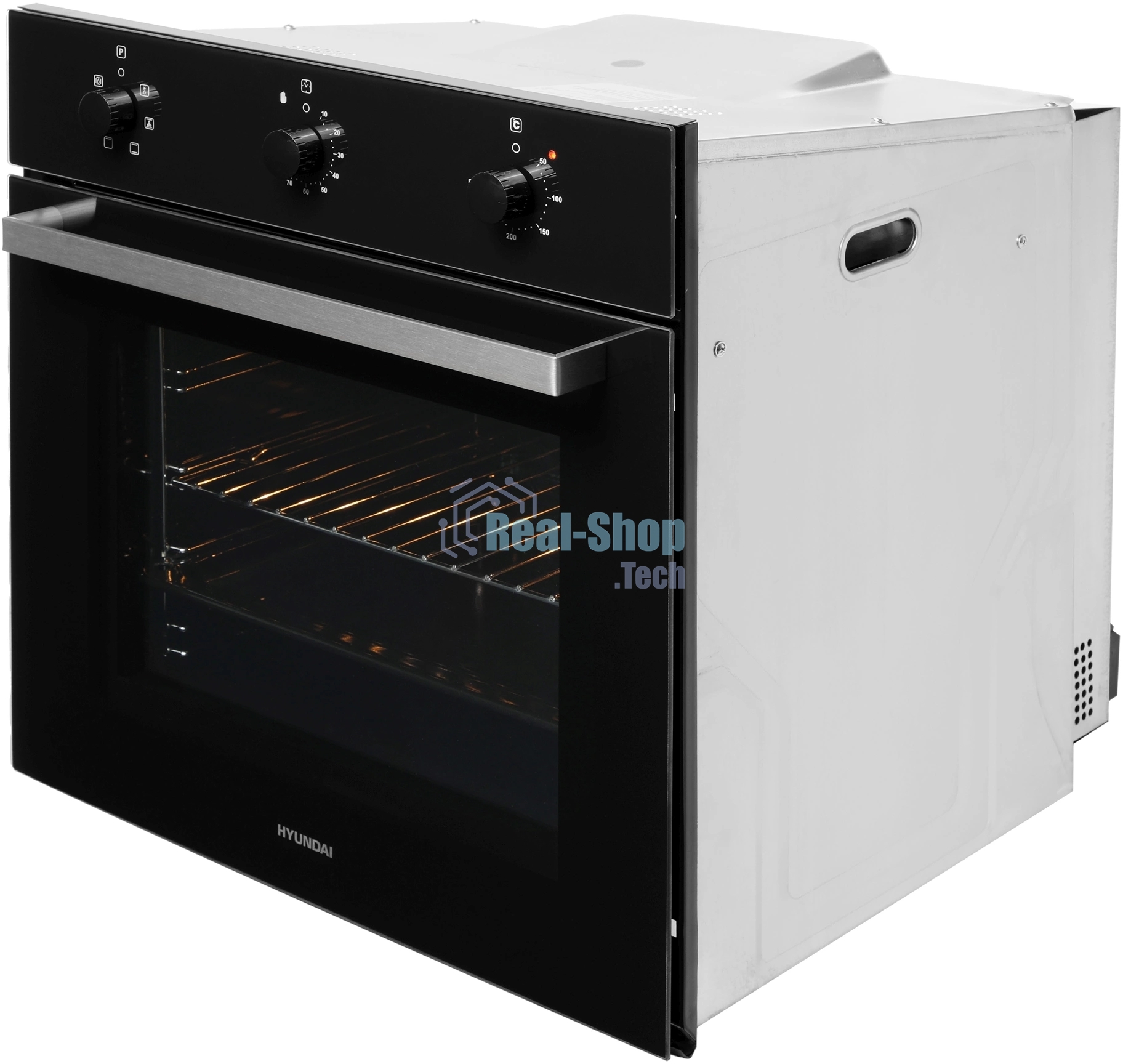 Духовой шкаф Электрический Hyundai HEO 6631 BG черное стекло