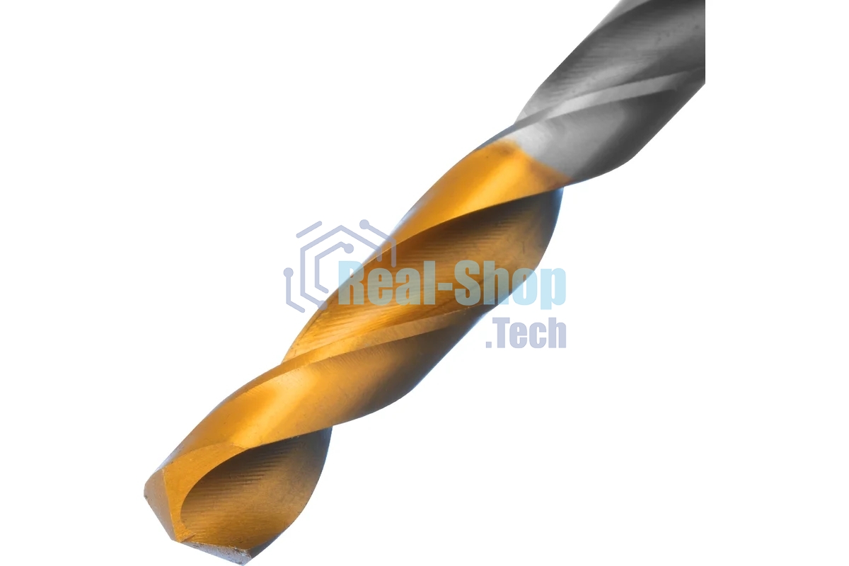 Сверло спиральное по металлу Denzel 7,5 x 109мм, Р6М5, Golden Tip