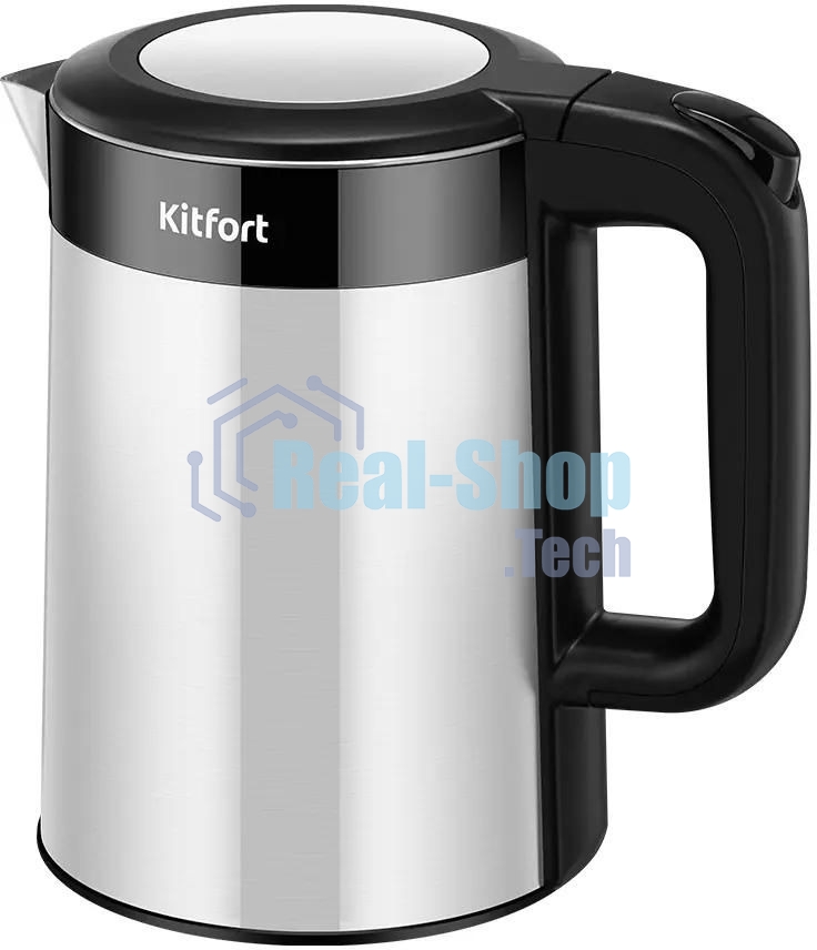 Чайник электрический Kitfort КТ-6691 1.5л. 1500Вт черный/нержавеющая сталь корпус: нерж.сталь/пластик