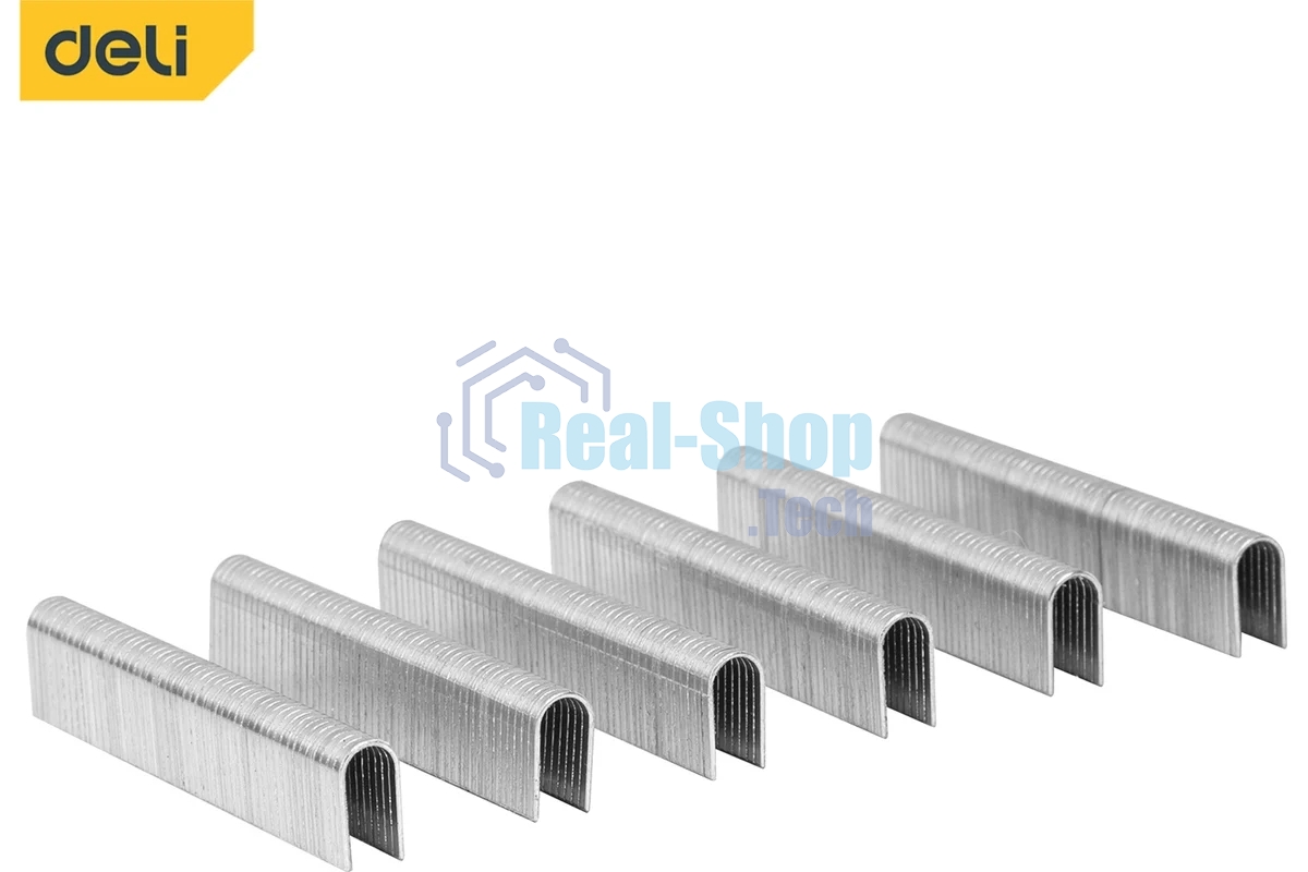Набор скоб для степлера (Тип U) Deli DL238012 (12 х 6,3 х 1,2мм x 2000 шт) нержавеющая сталь.