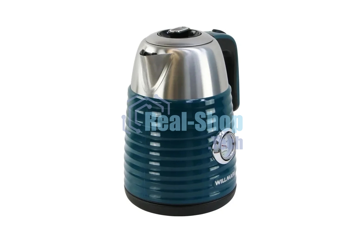 Чайник электрический Willmark WEK-1738PST (1.7л, двойные стенки, эффект термоса, термометр, 2200Вт) Изумрудный