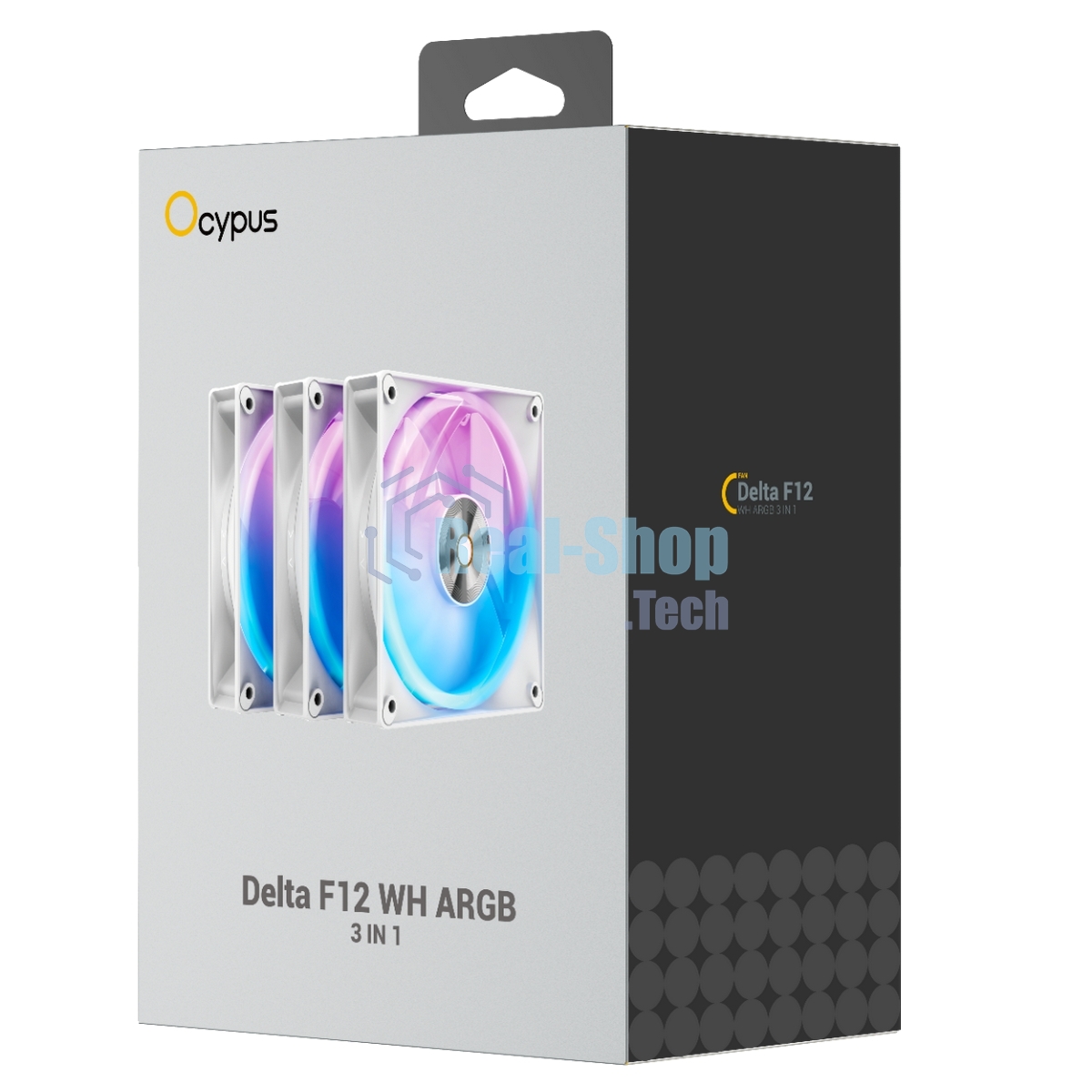 Вентилятор для корпуса Ocypus Delta F12 WH 3 IN 1, 120x120x25мм, 4-PIN PWM, 500-2000 RPM, 29 DBA MAX, HYDRO BEARING