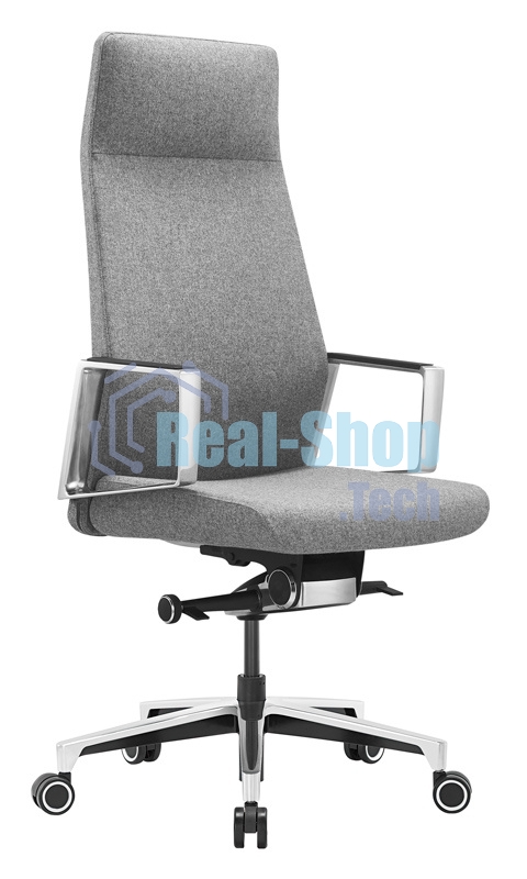 Кресло руководителя Бюрократ JONS/CASHGREY серый, крестовина алюминий