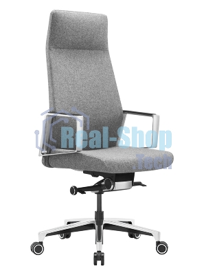 Кресло руководителя Бюрократ JONS/CASHGREY серый, крестовина алюминий