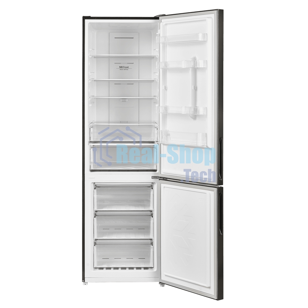 Холодильник Maunfeld MFF200NFSB10 Inverter черный двухкамерный 271/106 л морозилка снизу, NoFrost