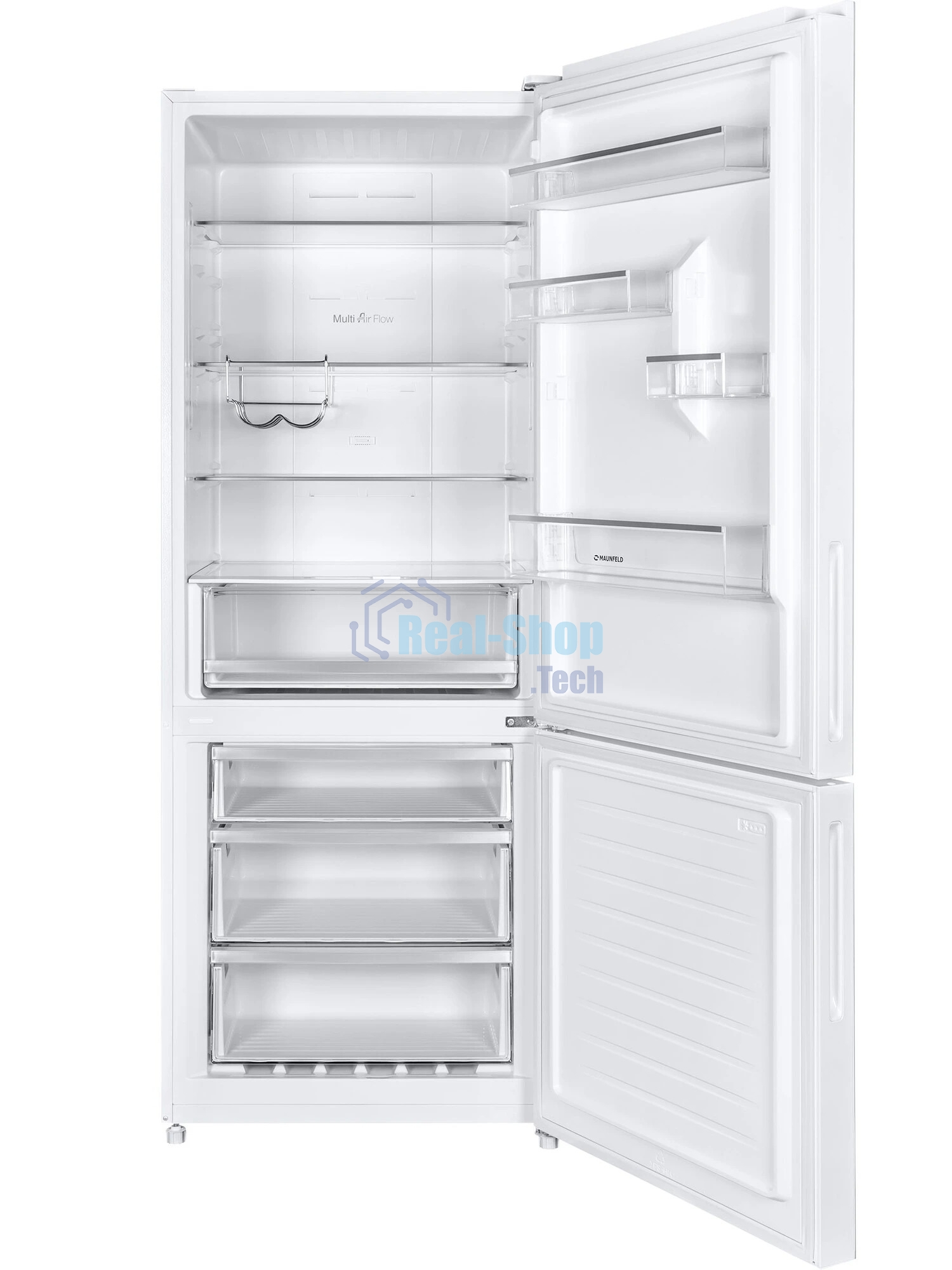 Холодильник Maunfeld MFF1857NFW белый мат. инвертер двухкамерный 336/117л морозилка снизу