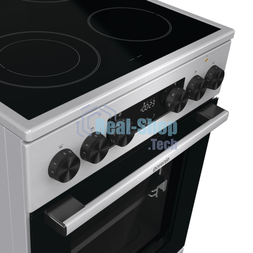 Плита электрическая Gorenje GEC5C40XC нержавеющая сталь, конфорок 4 шт, духовка 70 л, 50 см x 85 см x 59.4 см