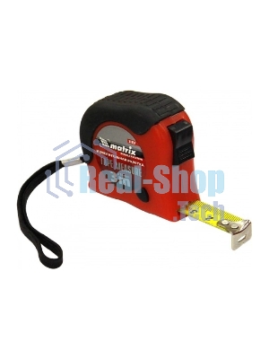 Рулетка Matrix Double fixation, 3 м х 16 мм, обрезиненный корпус, двойная плавная фиксация