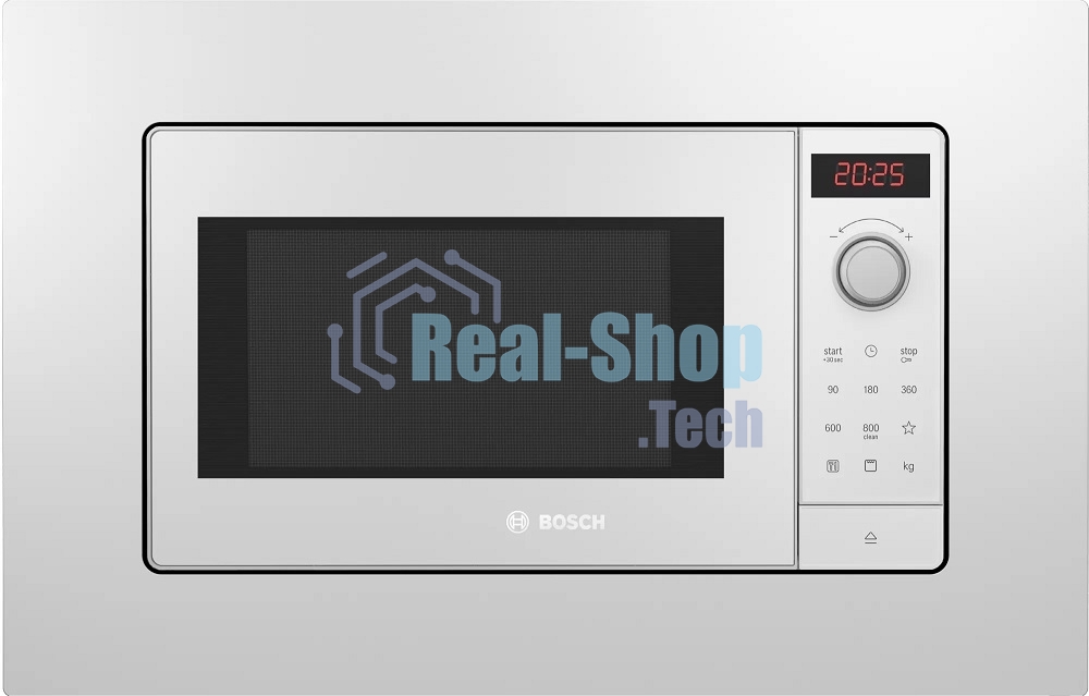 Микроволновая печь встраиваемая Bosch BEL653MW3 белый, 25 л, 800 Вт, переключатели - поворотный механизм/сенсор