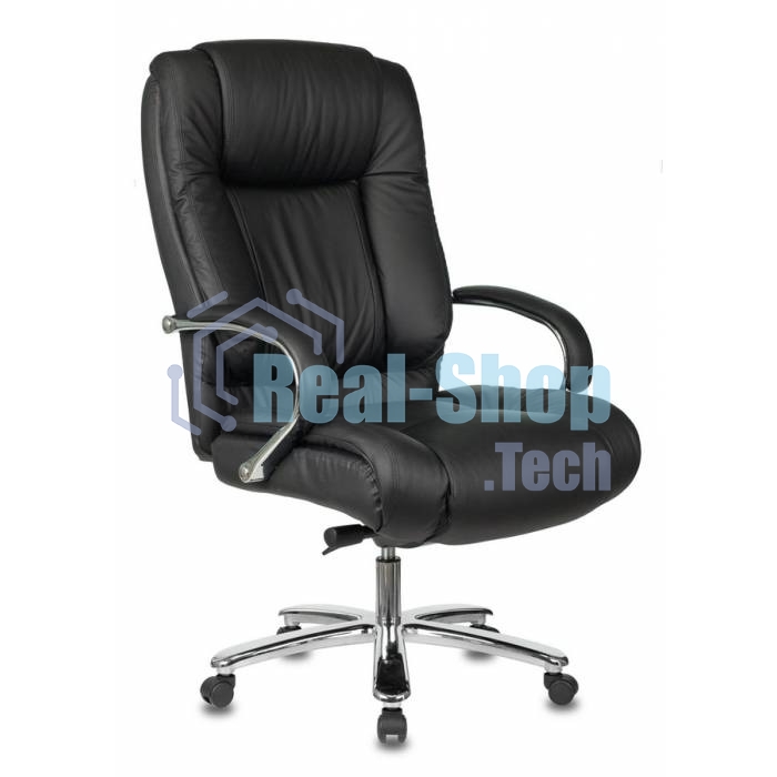 Кресло руководителя Бюрократ T-9925SL/BLACK черный, кожа, крестовина хром