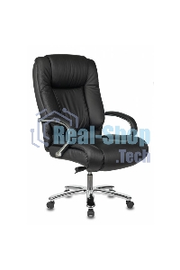 Кресло руководителя Бюрократ T-9925SL/BLACK черный, кожа, крестовина хром