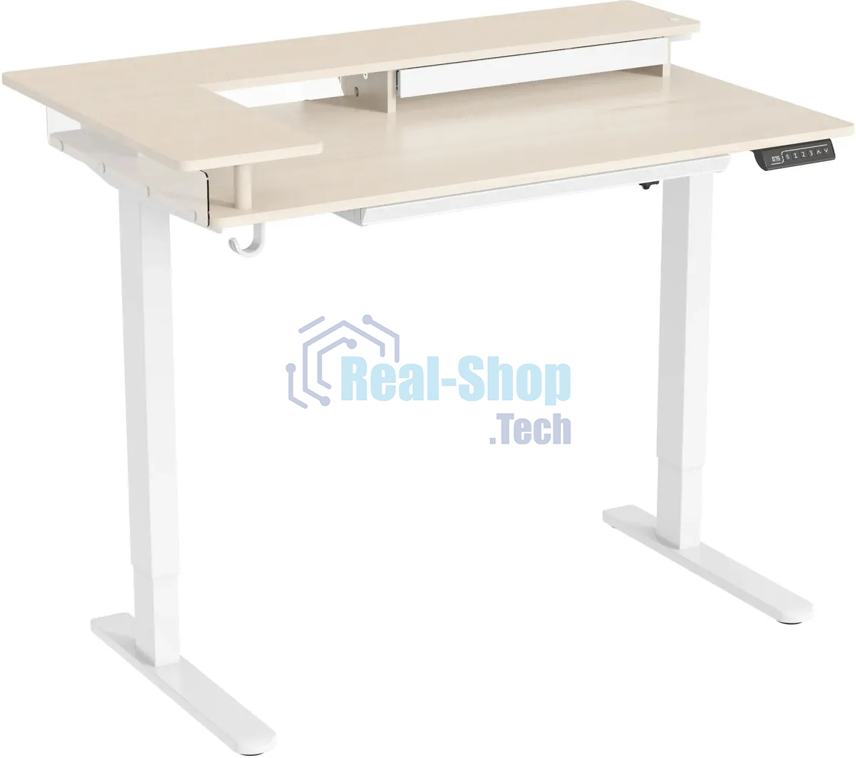 Стол для компьютера Cactus CS-EDL-DWT столешница ДСП светлый дуб каркас белый 120x71x60см