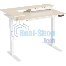 Стол для компьютера Cactus CS-EDL-DWT столешница ДСП светлый дуб каркас белый 120x71x60см