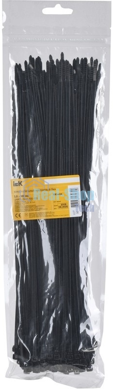 Хомут кабельный ИЭК UHH32-D036-300-100 3.6х300 нейл. черный (уп. 100 шт)