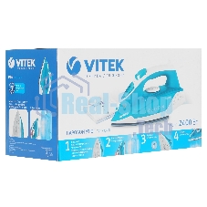 Утюг Vitek VT-8307 B синий/белый, 2400 Вт, 35 г/мин, 140 г/мин, 260 мл