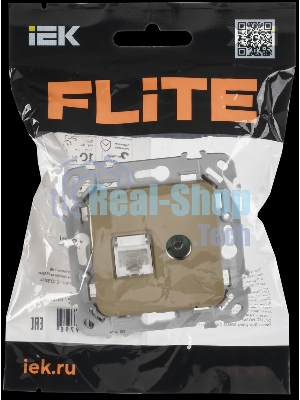 Розетка 2-местная RJ45/TV категория 5Е UTP РКТВ5е-2-0-ФлХ хаки FLITE