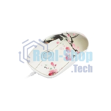 Мышь проводная Qumo Office M43 Serenity белый, 1000 dpi, USB, кнопки - 3