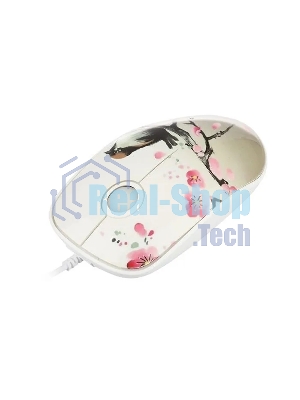 Мышь проводная Qumo Office M43 Serenity белый, 1000 dpi, USB, кнопки - 3