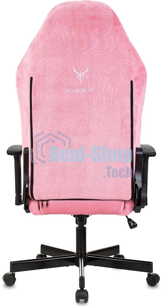 Кресло игровое Knight N1 Fabric розовый Velvet 36 с подголов. крестовина металл