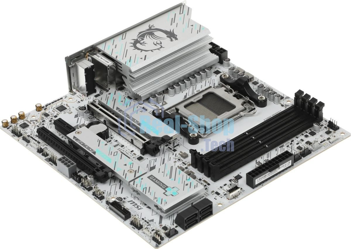 Материнская плата MSI B850M GAMING PLUS WIFI, AM5, AMD B850, 4xDDR5, 4xSATA, 2xM.2, 1xPCIe 5.0 x16, 1xPCIe 4.0 x4, 1xPCIe 3.0 x1, 1xDP, 1xHDMI, 1x5Gb LAN, Wi-Fi 7, Bluetooth 5.4, 3xUSB-C 10Gbps, 3xUSB-A 10Gbps, 3xUSB-A 5Gbps, 3x3.5 мм, 7.1, mATX