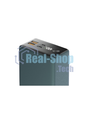 Портативный аккумулятор OLMIO QX-30, 30000mAh, 22.5W, QuickCharge3.0/PowerDelivery, LCD, темно-зеленый