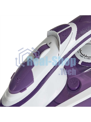 Утюг Delta LUX DL-352 белый с фиолетовым, 2200 Вт, 30 г/мин, 140 г/мин, 300 мл
