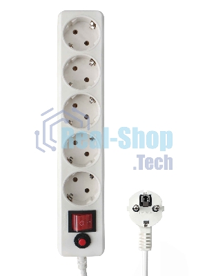 Сетевой фильтр Гарнизон EHLW-1 10А 1.8 м 5 розеток белый (21214)