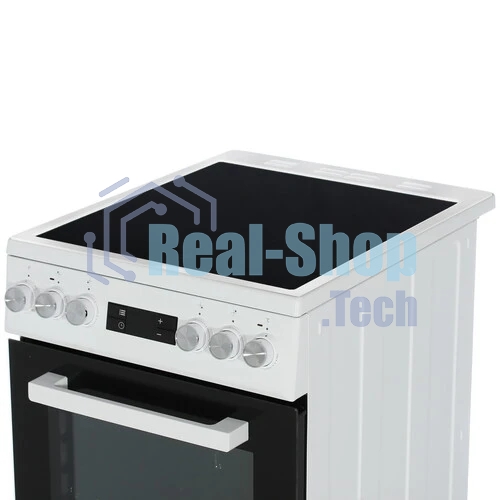 Плита электрическая Beko FSM57300GW белый, конфорок 4 электрических, духовка 55 л, 50 см x 85 см x 60 см