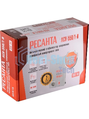Стабилизатор напряжения Ресанта АСН-550/1-И 0.5кВА однофазный белый (63/6/75)