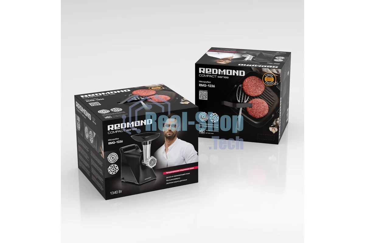 Мясорубка электрическая Redmond RMG-1236 черный, 1340 Вт