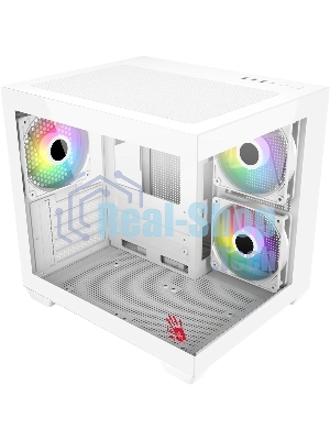 Компьютерный корпус Bloody CC-121 белый без БП mATX 7x120мм 1xUSB2.0 1xUSB3.0 audio