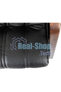 Кресло офисное Бюрократ T-9932W-CF-Eco черный, эко.кожа, на ножках, дерево