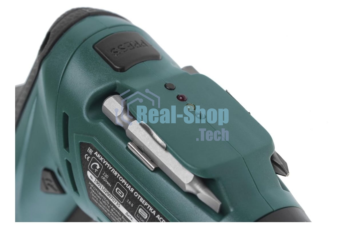 Отвертка аккумуляторная Haммer ACD3.6A с набором бит 3,6В 1,3А·ч 4Нм Li-Ion 653290