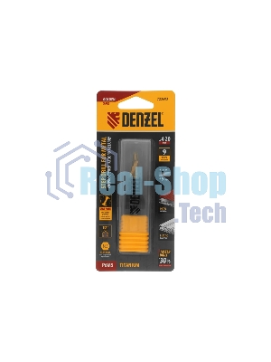 Сверло ступенчатое Denzel 4-6-8-10-12-14-16-18-20 мм, Р6М5, 6-гр. хвостовик