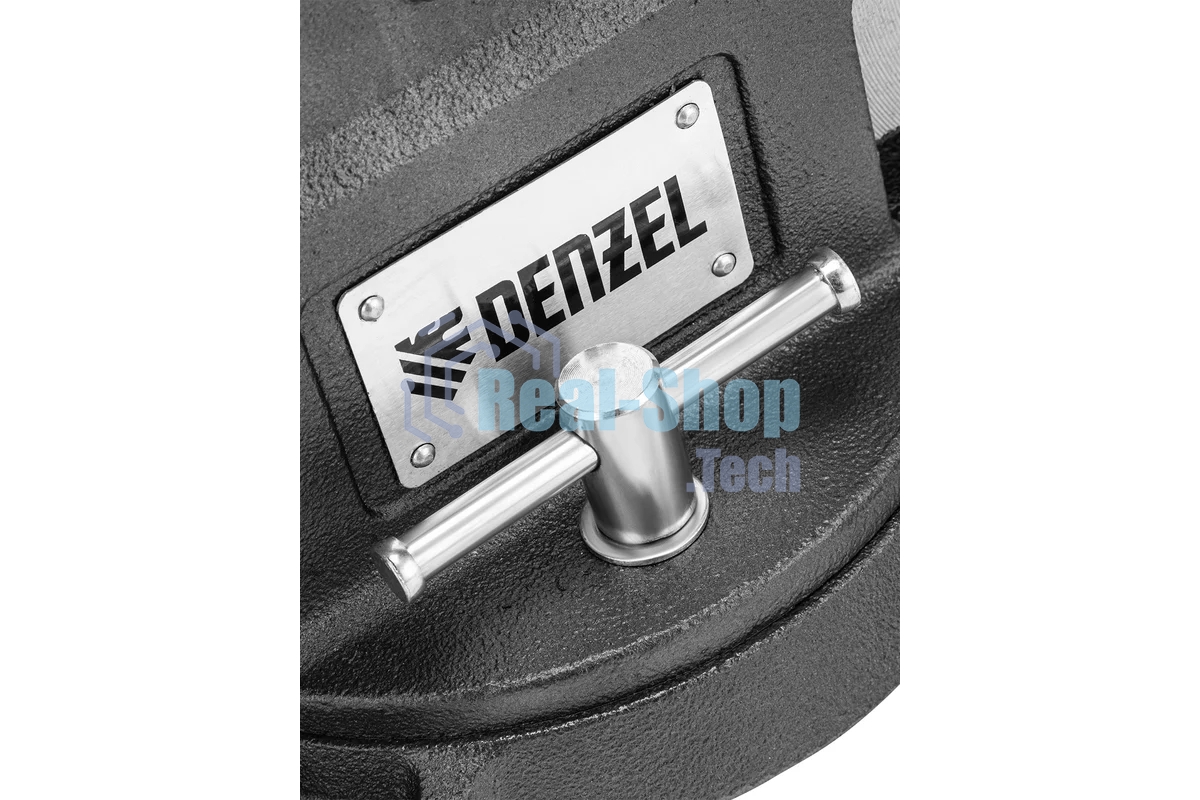 Тиски слесарные Denzel BVH-125, 125 мм, поворотные, стальная направляющая, с наковальней