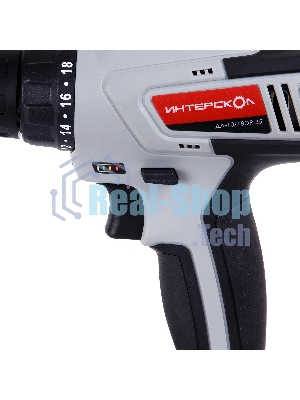 Дрель-шуруповерт ИНТЕРСКОЛ ДА-10/18ЭР 35 ПРОМО, 18 В, 2 Ач, 35 Нм, щеточный