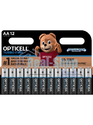 Батарея Opticell Turbo MAX LR6 AA (12шт) блистер