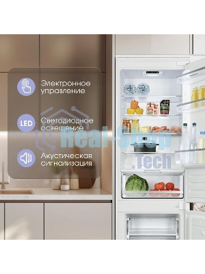 Встраиваемый холодильник Zigmund & Shtain BR 18 X белый двухкамерный 195/75 л морозилка снизу, размораживание ручное