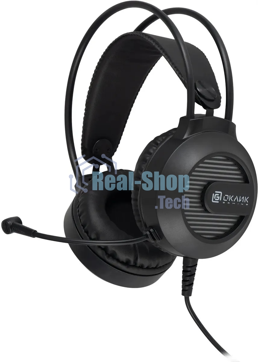 Гарнитура проводная с микрофоном Оклик HS-L300G Black черный 2.2м мониторные USB оголовье (1796949)
