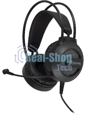 Гарнитура проводная с микрофоном Оклик HS-L300G Black черный 2.2м мониторные USB оголовье (1796949)
