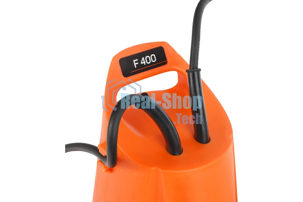 Насос дренажный PATRIOT F 400 (NEW) 315302405 Мощн. - 400 Вт, напр. - 220 В, макс.производит. - 8000 л/час, макс. глуб. погруж. - 5 м., макс. выс.подъема- 5 м., корпус - пластик.