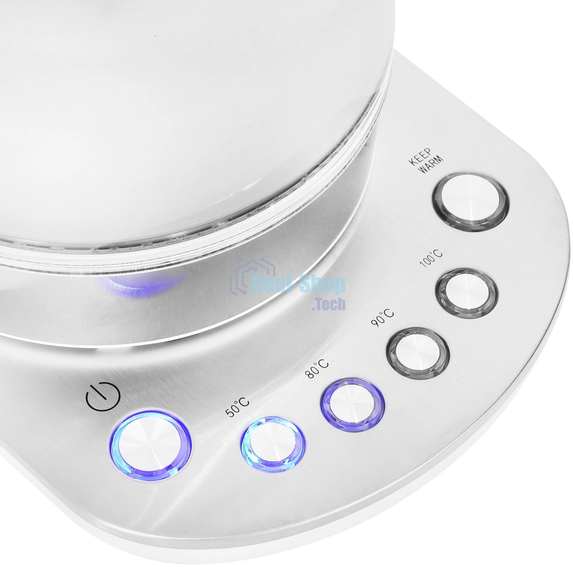 Чайник электрический Hyundai HYK-G4033 1.7л. 2200Вт белый/серебристый (корпус: стекло)