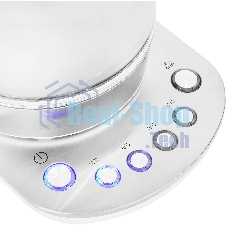 Чайник электрический Hyundai HYK-G4033 1.7л. 2200Вт белый/серебристый (корпус: стекло)