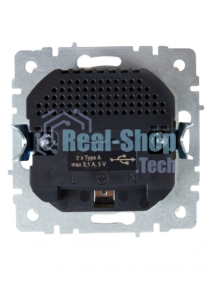 Розетка 1-местная IEK BRITE РЮш10-2-БрБ (BR-R14-16-U21-D31-K01) с заземлением, с защитными шторками, 16А, с USB A+A 5В 3,1А, белый
