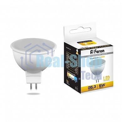 Лампа светодиодная Feron LB-24 5W 230V G5.3 2700K MR16
