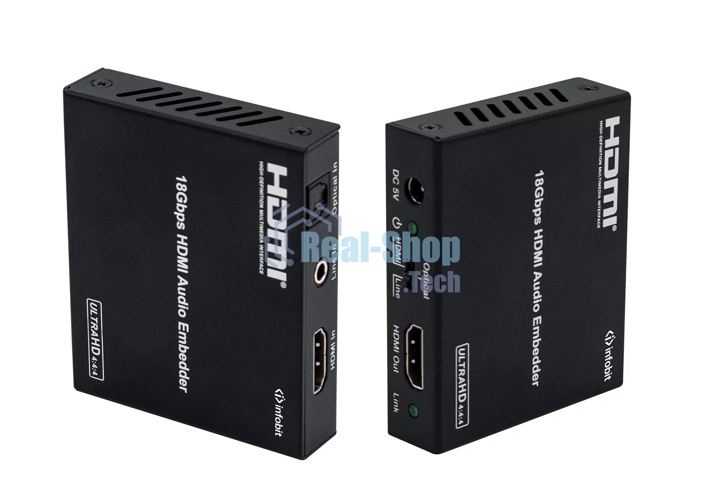 Эмбеддер HDMI 4K60 Infobit iTrans AE01 HDCP 2.2, RCA и оптический выход