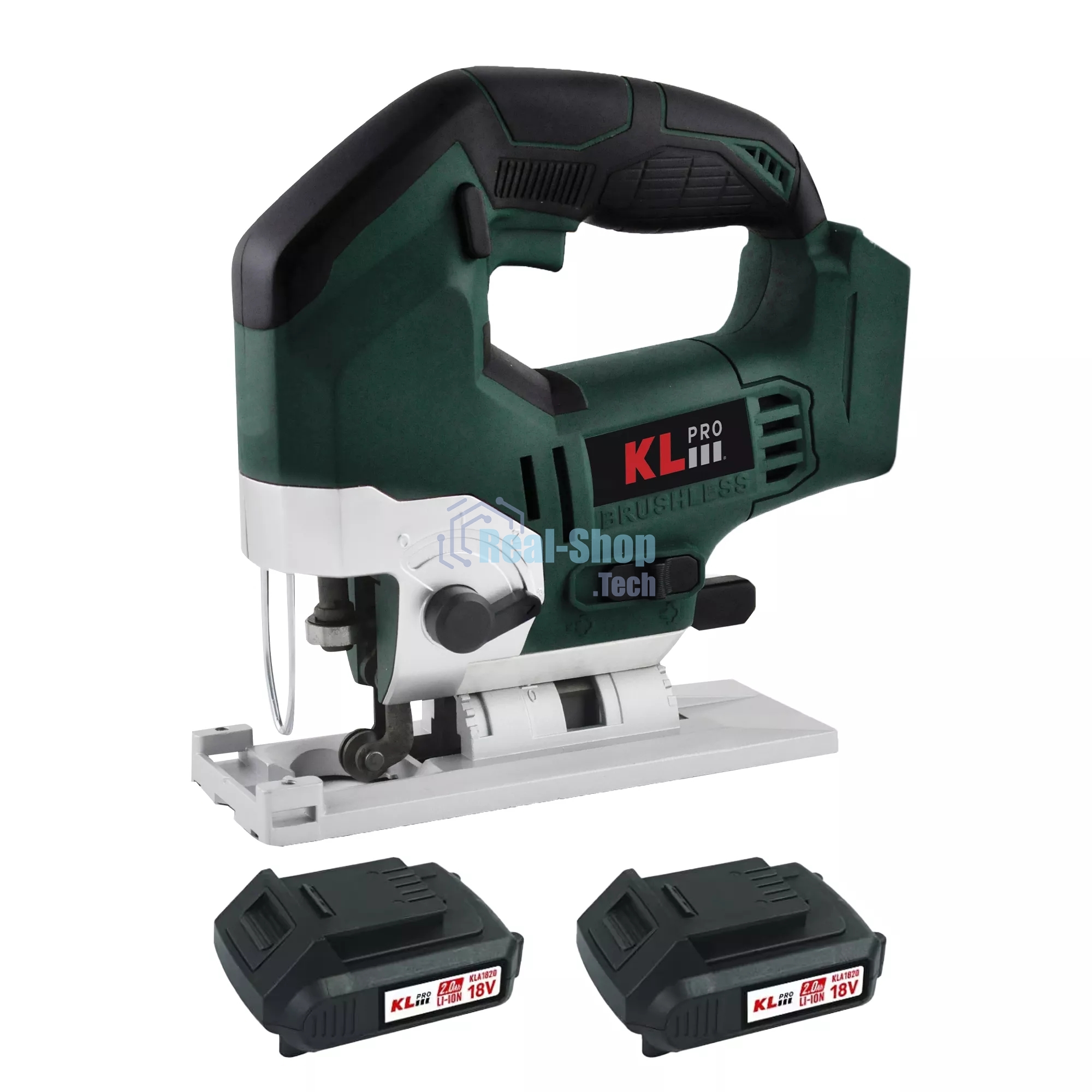 Лобзик электрический профессиональный бесщеточный KLPRO KLDT18B-20 (18В, Li-ion-2шт, 2.0А·ч, патрубок для пылесоса, полотна (дерево/металл, З/У, кейс)